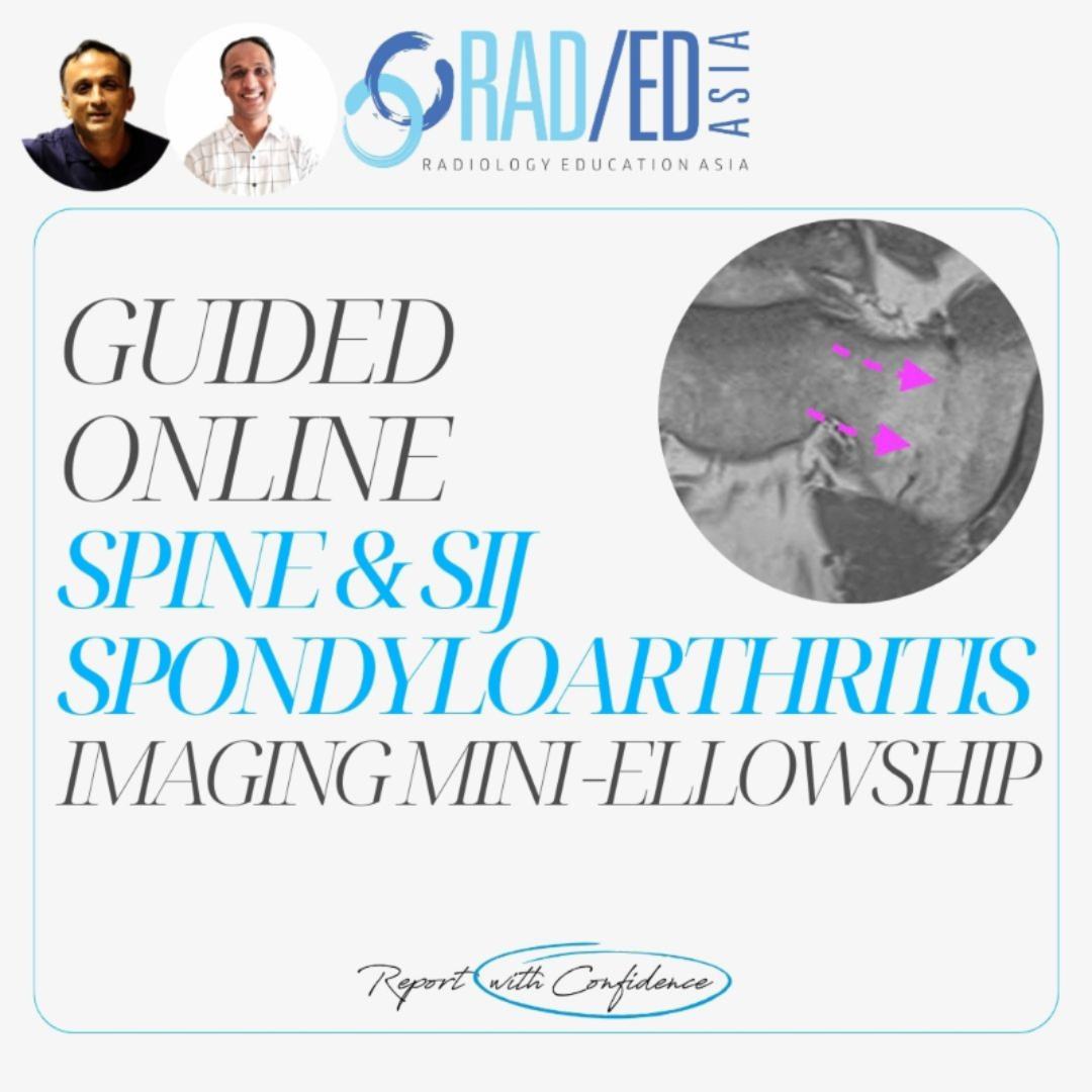 Online guided fellowship on spine & sij imaging for arthritis & spondylo-arthropathy by Radiology Education Asia with CPD (Continuing Professional Development) accreditation.