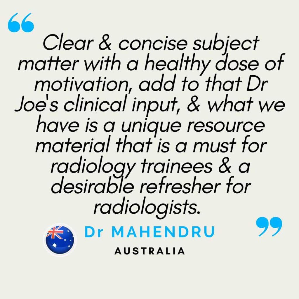 Medical specialist testimonials—radiologists, pain physicians, and sports medicine doctors—highlighting the clinical relevance, diagnostic impact, and educational structure of RadEdAsia’s MRI training programs across musculoskeletal and spine imaging.