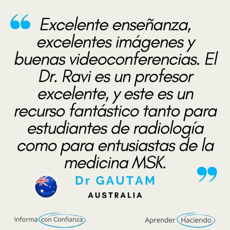 Testimonios de especialistas médicos (radiólogos, médicos especialistas en dolor y médicos especialistas en medicina deportiva) que destacan la relevancia clínica, el impacto diagnóstico y la estructura educativa de los programas de formación en resonancia magnética de RadEdAsia en el ámbito de las imágenes musculoesqueléticas y de la columna vertebral.