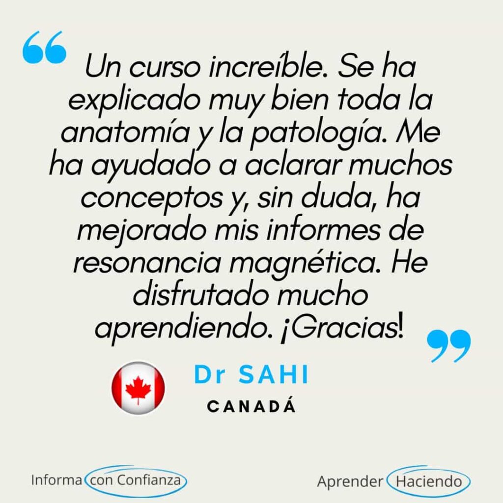 Testimonios de especialistas médicos (radiólogos, médicos especialistas en dolor y médicos especialistas en medicina deportiva) que destacan la relevancia clínica, el impacto diagnóstico y la estructura educativa de los programas de formación en resonancia magnética de RadEdAsia en el ámbito de las imágenes musculoesqueléticas y de la columna vertebral.