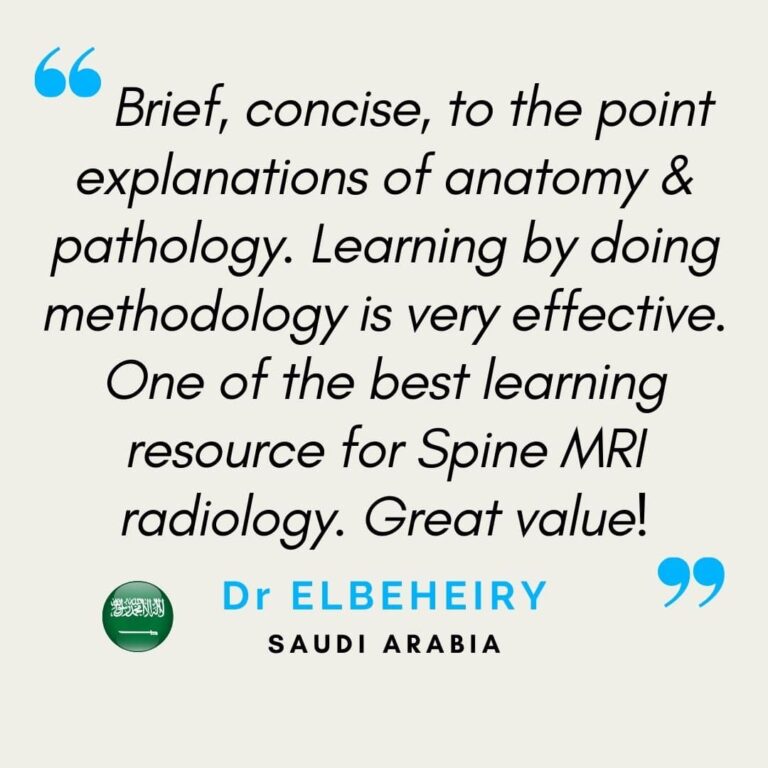 Medical specialist testimonials—radiologists, pain physicians, and sports medicine doctors—highlighting the clinical relevance, diagnostic impact, and educational structure of RadEdAsia’s MRI training programs across musculoskeletal and spine imaging.